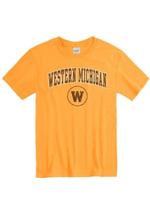 Western Michigan Broncos Gold Midsize Distressed Short Sleeve T Shirt