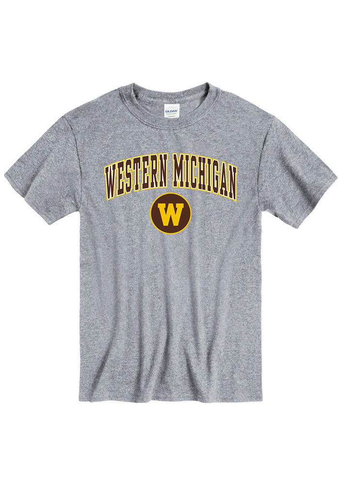 Western Michigan Broncos Grey Arch Mascot Short Sleeve T Shirt