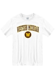 Western Michigan Broncos White Arch Mascot Short Sleeve T Shirt