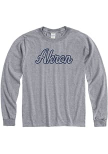 Akron Zips Grey Wordmark Long Sleeve T Shirt