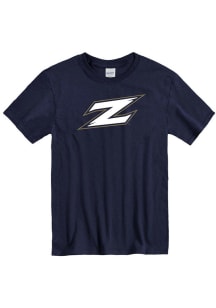 Akron Zips Navy Blue Primary Logo Short Sleeve T Shirt