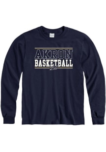 Akron Zips Navy Blue Basketball Long Sleeve T Shirt