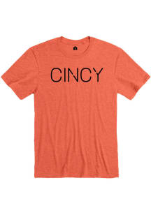 Cincinnati Orange Disconnected Stencil Short Sleeve Fashion T Shirt