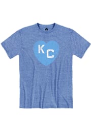 Rally Kansas City Monarchs Blue Heart Short Sleeve Fashion T Shirt