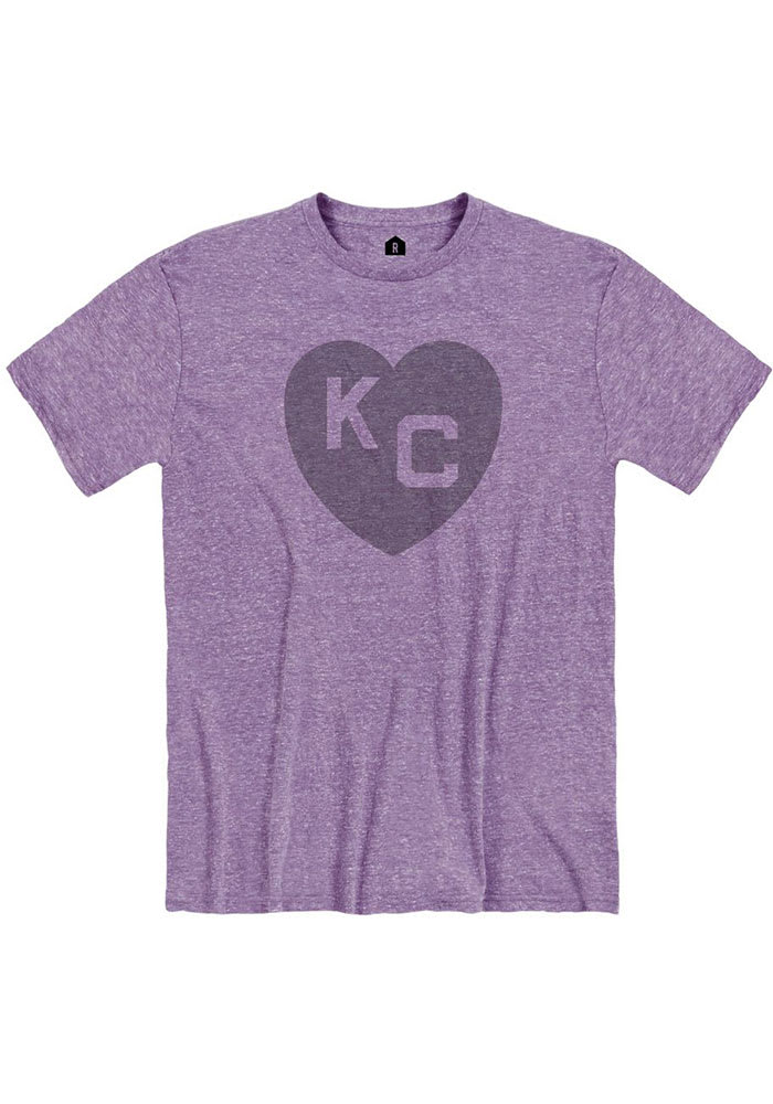 Rally Kansas City Monarchs Purple Heart Short Sleeve Fashion T Shirt