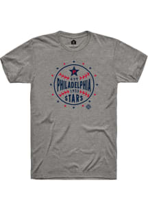 Rally Philadelphia Stars Grey Star Ball Short Sleeve Fashion T Shirt