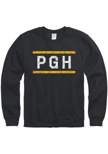 Pittsburgh Mens Black PGH Block Long Sleeve Crew Sweatshirt