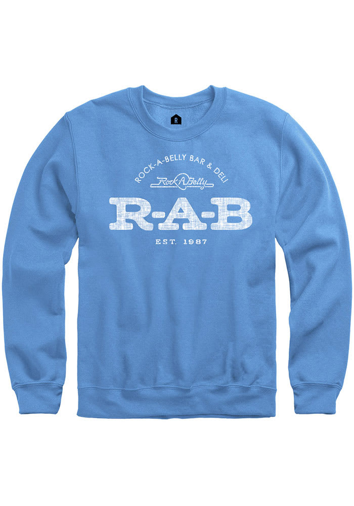 Rock-A-Belly Deli Blue RAB Logo Long Sleeve Crew Sweatshirt