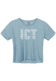 Wichita Womens Light Blue Cheetah Infill Short Sleeve T-Shirt