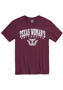 Texas Womans University Maroon Arch Mascot Short Sleeve T Shirt