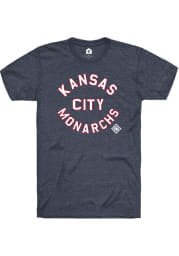 Rally Kansas City Monarchs Navy Blue Circle Arch Short Sleeve Fashion T Shirt