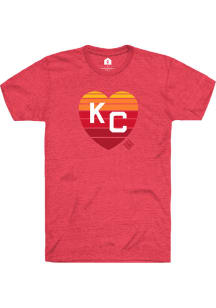 Rally Kansas City Monarchs Red Sunset Heart Short Sleeve Fashion T Shirt