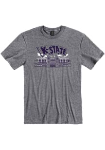 K-State Wildcats Grey Snyder Family Stadium Short Sleeve Fashion T Shirt