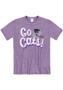K-State Wildcats Lavender Go Cats Football Short Sleeve Fashion T Shirt