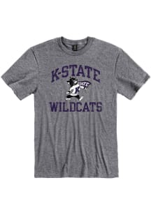 K-State Wildcats Grey Number One Distressed Short Sleeve Fashion T Shirt