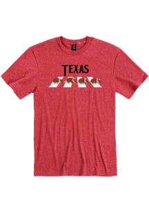 Texas Red Armadillo Crossing Short Sleeve Fashion T Shirt