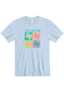 Texas Light Blue State Pop Art Short Sleeve Fashion T Shirt
