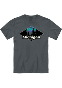 Michigan Black Aurora Diamond Short Sleeve Fashion T Shirt