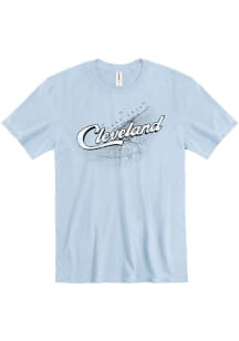 Cleveland Light Blue Map Short Sleeve Fashion T Shirt