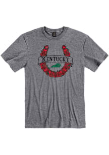 Kentucky Grey Horseshoe Roses Short Sleeve Fashion T Shirt