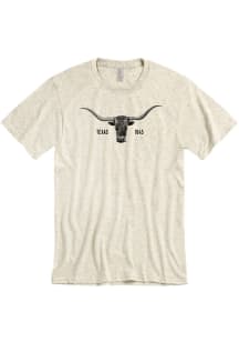 Texas Oatmeal Longhorn Sketch Short Sleeve Fashion T Shirt