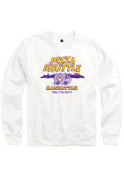 Pizza Shuttle Manhattan White Van Long Sleeve Crew Sweatshirt