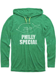 Philadelphia Mens Green Special Play Long Sleeve Hooded Tee