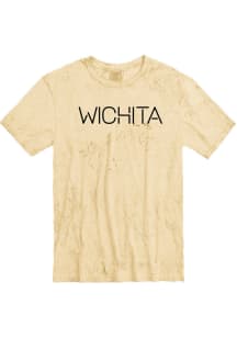 Wichita Yellow Disconnected Stencil Wordmark Short Sleeve Fashion T Shirt