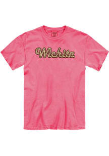 Wichita Womens Pink Retro Cheetah Infill Short Sleeve T-Shirt