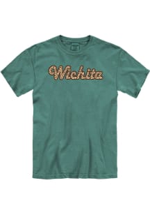 Wichita Womens Green Retro Cheetah Infill Short Sleeve T-Shirt