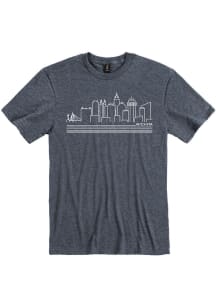 Wichita Navy Blue Skyline Design Short Sleeve Fashion T Shirt