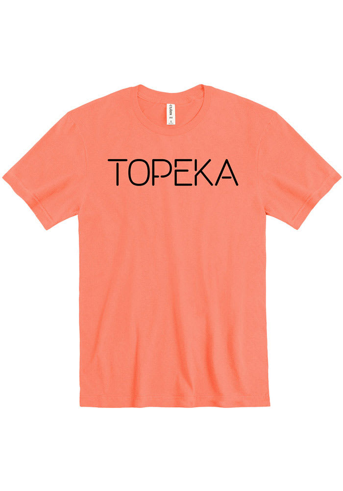 Topeka Orange Disconnected Stencil Wordmark Short Sleeve Fashion T Shirt