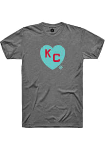 Rally Kansas City Monarchs Graphite Heart Short Sleeve Fashion T Shirt