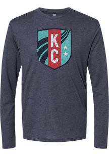 Rally KC Current Navy Blue Primary Long Sleeve Fashion T Shirt