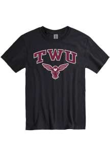 Texas Womans University Black Arch Mascot Short Sleeve T Shirt
