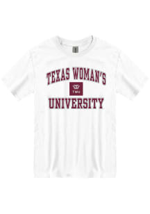Texas Womans University White Number One Short Sleeve T Shirt