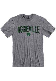 Aggieville Graphite Wordmark Shamrock  Short Sleeve T-Shirt