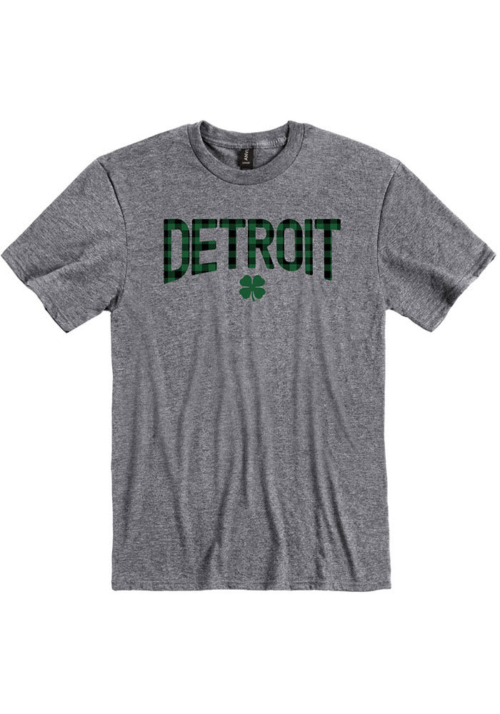 Detroit Graphite Wordmark Shamrock Short Sleeve T-Shirt