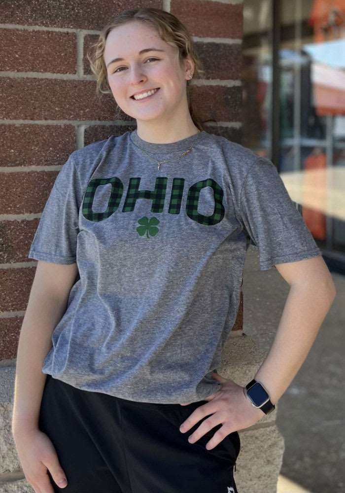 Ohio Graphite Wordmark Shamrock  Short Sleeve T-Shirt