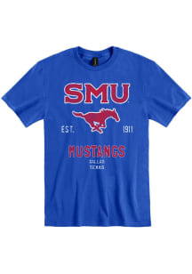 SMU Mustangs Blue Throwback Short Sleeve T Shirt