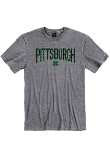 Pittsburgh Graphite Wordmark Shamrock  Short Sleeve T-Shirt