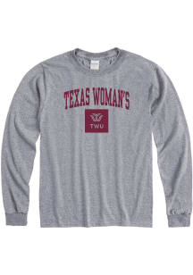Texas Womans University Grey Name Long Sleeve T Shirt