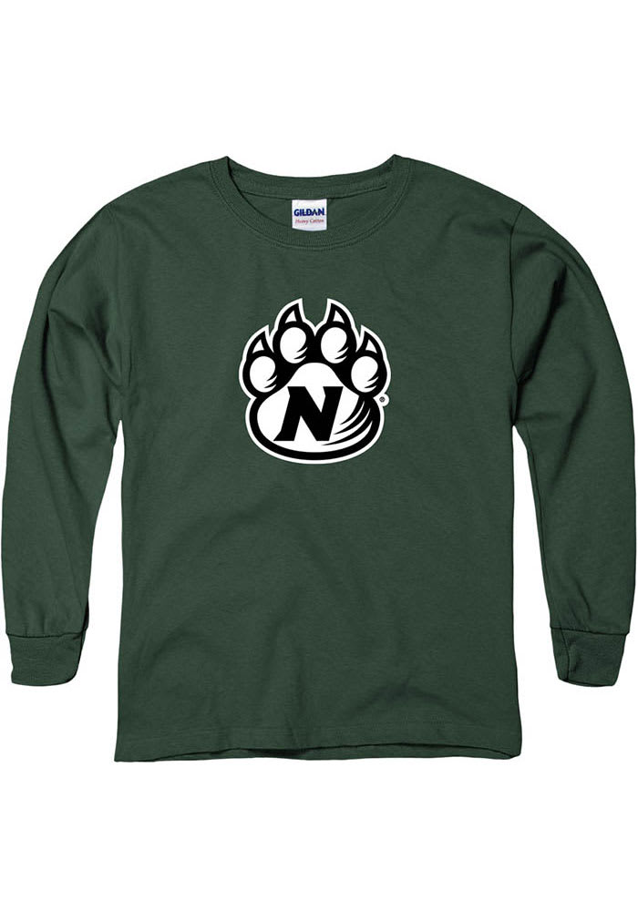 Northwest Missouri State Bearcats Youth Green Primary Logo Long Sleeve T-Shirt