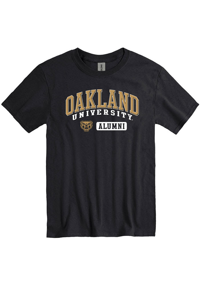 Oakland University Golden Grizzlies Black Alum Short Sleeve T Shirt
