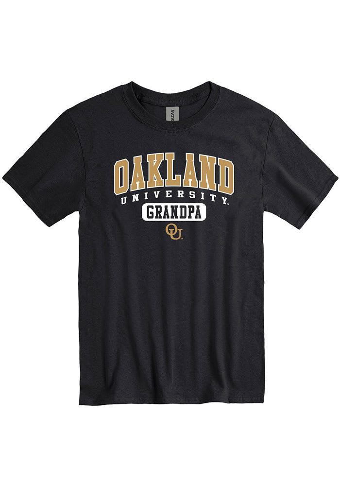 Oakland University Golden Grizzlies Black Grandpa Graphic Short Sleeve T Shirt