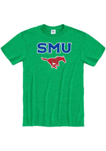 SMU Mustangs Kelly Green Primary Team Logo Short Sleeve T Shirt