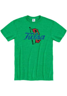 Tulsa Golden Hurricane Kelly Green Primary Team Logo Short Sleeve T Shirt