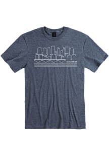 Columbus Heather Navy Skyline Short Sleeve T-Shirt