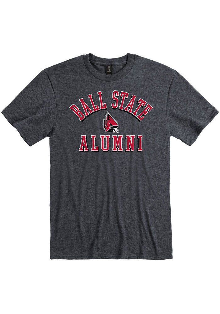 Ball State Cardinals Charcoal Alumni #1 Short Sleeve Fashion T Shirt