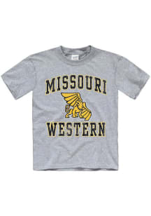 Missouri Western Griffons Youth Grey No 1 Design Short Sleeve T-Shirt